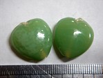 glass - 1828-287 - 18mm heart - translucent jade green x 1 KG