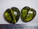 glass - 1828-314 - 18mm heart - transparent peridot green x 1 KG