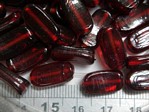 glass - 1808-002 - 15 x 8mm lozenge - trans red x 1 KG