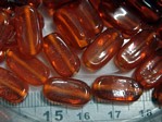 glass - 1808-011 - 15 x 8mm lozenge - trans orange x 1 KG