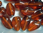 glass - 1914-011 - 17 x 10mm drop - trans orange x 1 KG