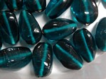 glass - 1914-016 - 17 x 10mm drop - trans aqua x 1 KG