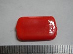 glass - 1923-031 - 25 x 15mm rectangle - op red x 1 KG