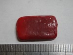 glass - 1923-281 - 25 x 15mm rectangle - op cherry red x 1 KG