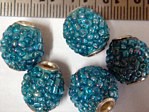 kashmiri beads - 15004 - blue rounds x 200 beads