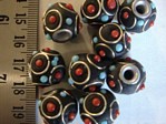 kashmiri beads - 15021 - black rounds x 200 beads