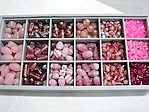 bead kits - 4605 - mix glass bead kit - pink x 12 sets